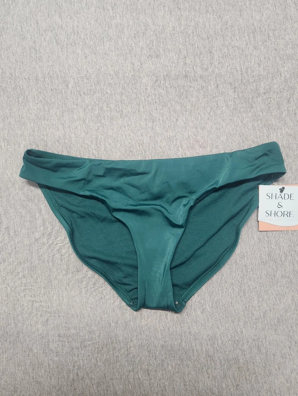Shade & Shore Full‑Coverage Hipster Bikini Bottom – Green M
